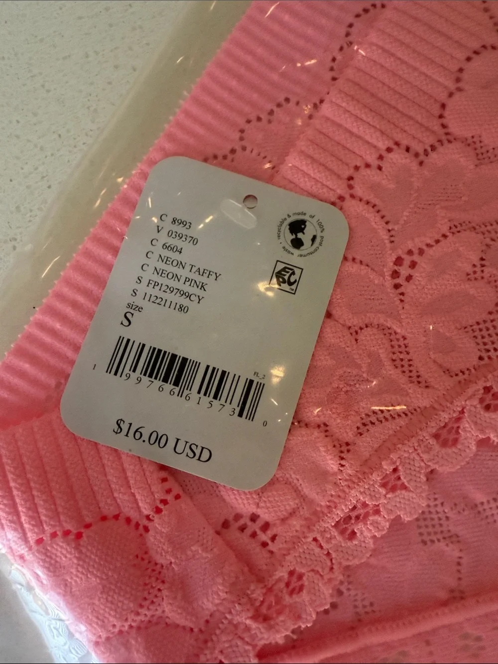 Free People Intimately Smooth Talking Bikini Neon Pink Lace